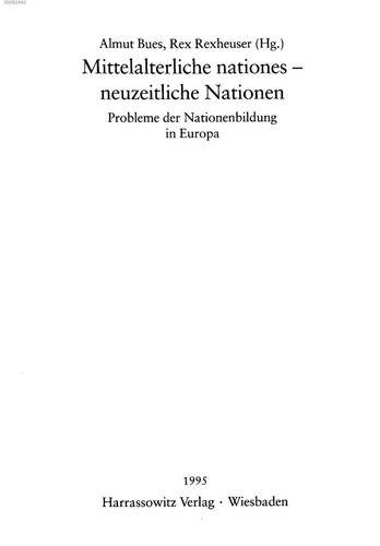Mittelalterliche nationes, neuzeitliche Nationen