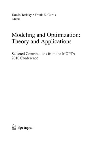 Modeling and Optimization: Theory and Applications