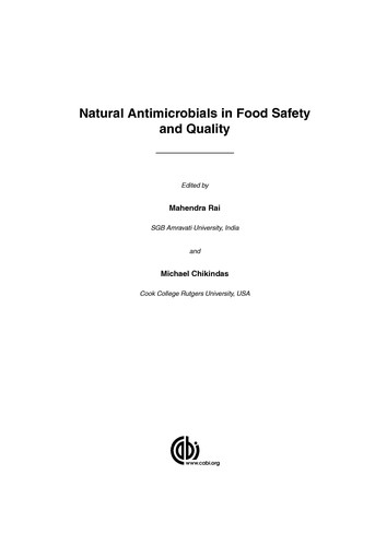 Natural antimicrobials in food safety and quality