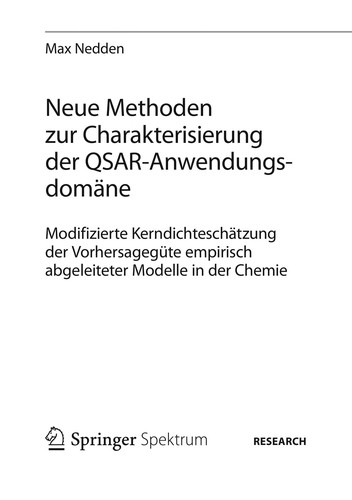 Neue Methoden zur Charakterisierung der QSAR-Anwendungsdomäne