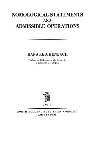 Nomological statements and admissible operations