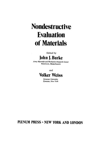 Nondestructive Evaluation of Materials