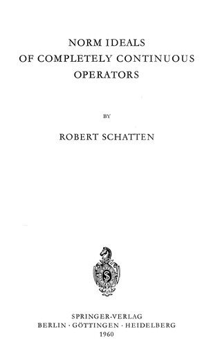 Norm ideals of completely continuous operators