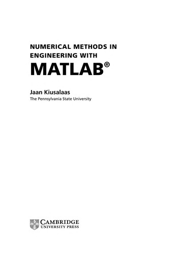 Numerical methods in engineering with MATLAB