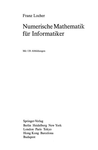 Numerische Mathematik für Informatiker