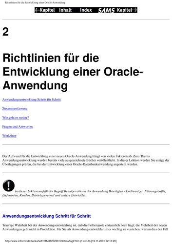 ORACLE 8 Datenbankentwicklung in 21 Tagen