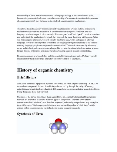 Organic chemistry
