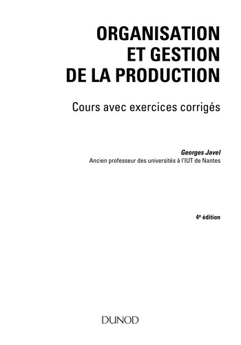 Organisation et gestion de la production