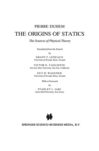 The Origins of Statics