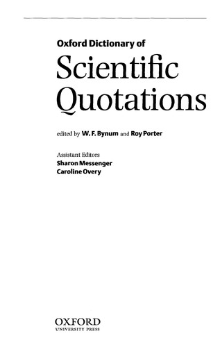 Oxford dictionary of scientific quotations