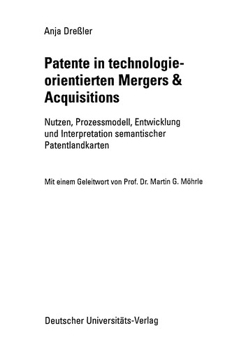 Patente in Technologie-Orientierten Mergers & Acquisitions