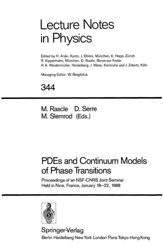 PDEs and continuum models of phase transitions