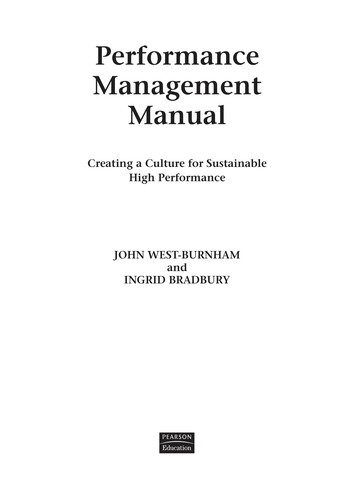 Performance management manual