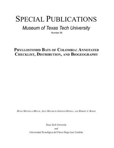 Phyllostomid bats of Colombia