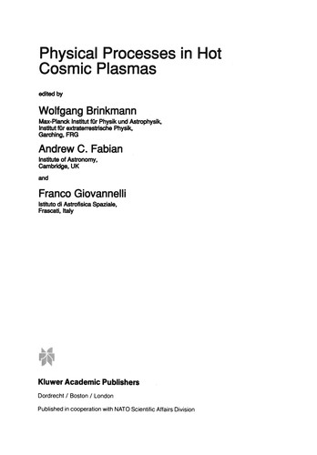Physical Processes in Hot Cosmic Plasmas