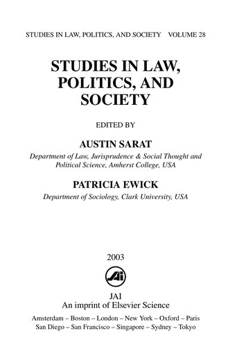 Studies in law, politics, and society