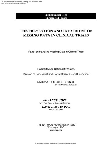 The prevention and treatment of missing data in clinical trials
