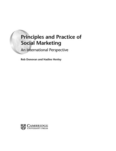 Principles and practice of social marketing
