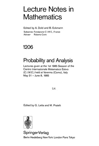 Probability and analysis