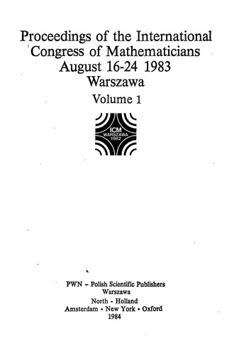 Proceedings of the International Congress of Mathematicians