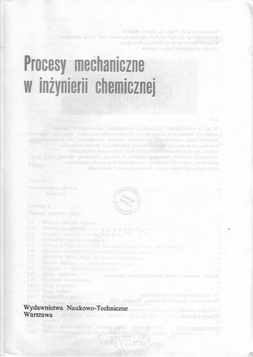 Procesy mechaniczne w inżynierii chemicznej