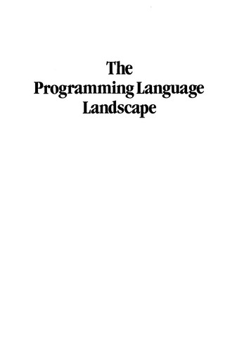The programming language landscape