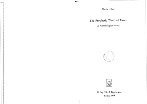 The prophetic word of Hosea
