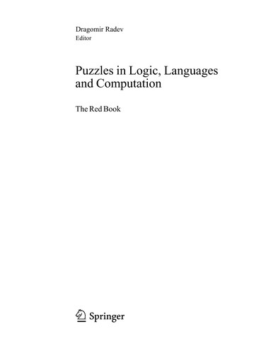 Puzzles in Logic, Languages and Computation