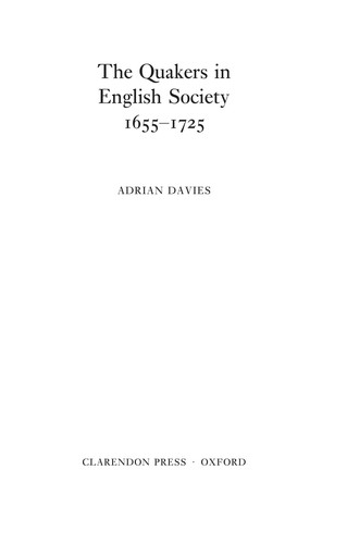 The Quakers in English society, 1655-1725