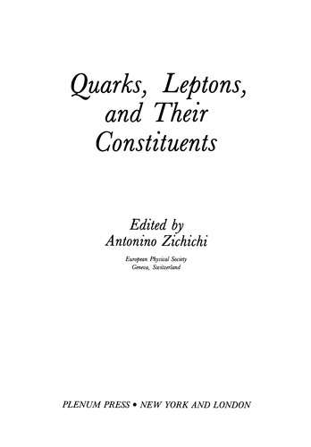 Quarks, leptons, and their constituents