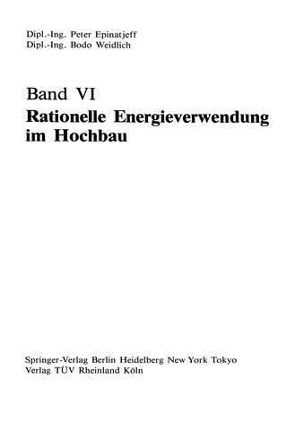 Rationelle Energieverwendung im Hochbau