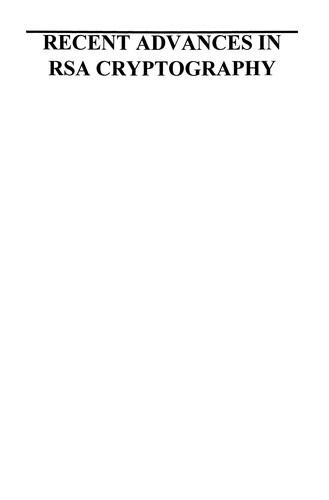 Recent Advances in RSA Cryptography