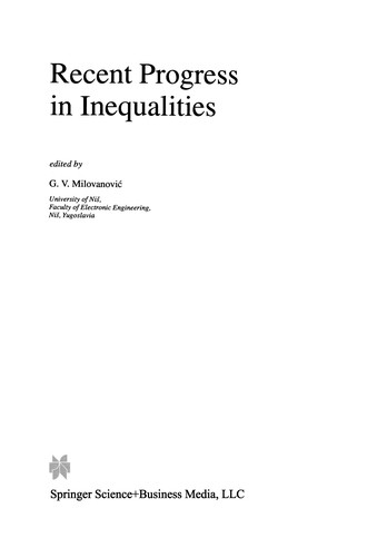 Recent Progress in Inequalities