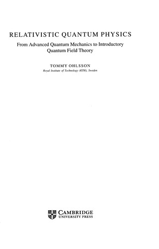 Relativistic quantum physics