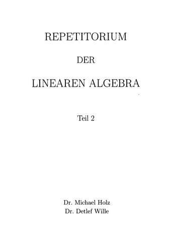 Repetitorium der linearen Algebra