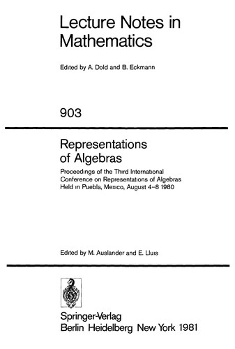 Representations of algebras
