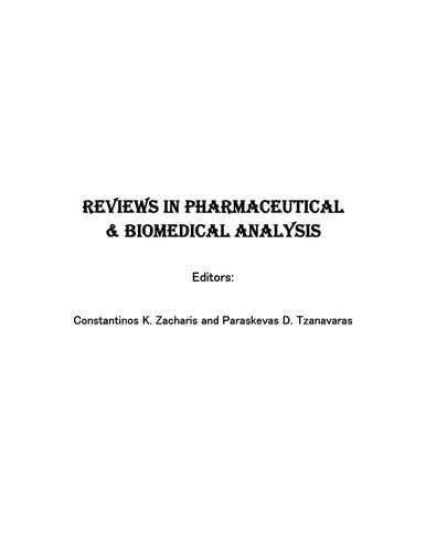 Reviews in pharmaceutical and biomedical analysis