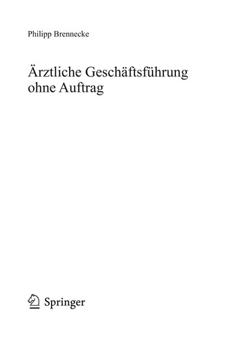 A rztliche Gescha ftsfu hrung ohne Auftrag