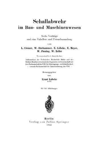 Schallabwehr im Bau- und Maschinenwesen