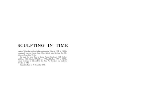 Sculpting in time