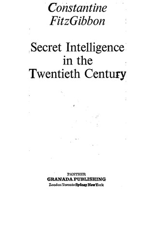 Secret intelligence in the twentieth century