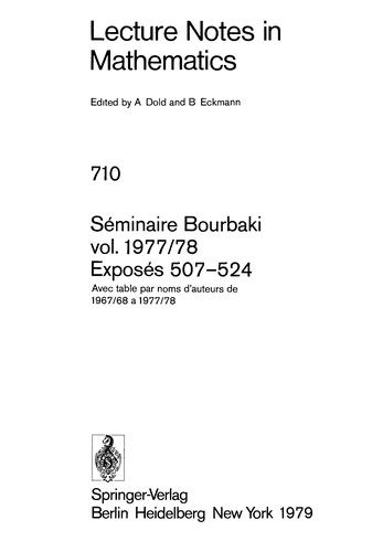 Séminaire Bourbaki