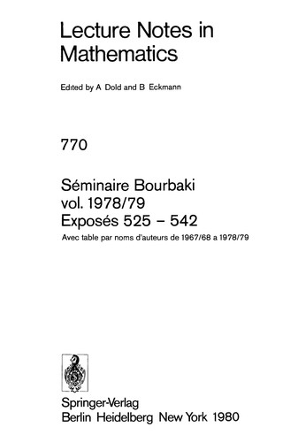 Séminaire Bourbaki, vol. 1978/79, Exposés 525-542
