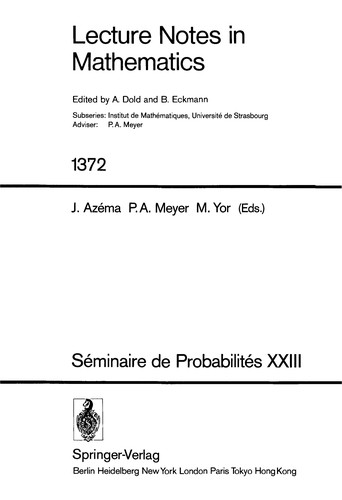 Séminaire de probabilités XXIII