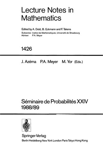 Séminaire de probabilités XXIV 1988/89