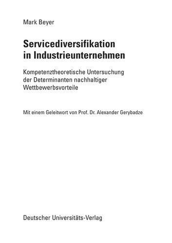 Servicediversifikation in Industrieunternehmen
