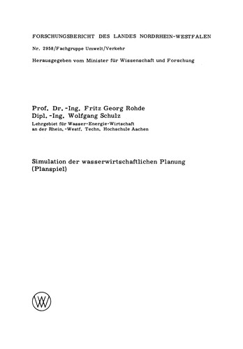 Simulation der wasserwirtschaftlichen Planung (Planspiel)