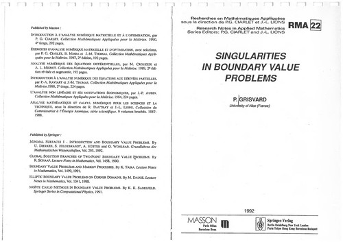 Singularities in boundary value problems