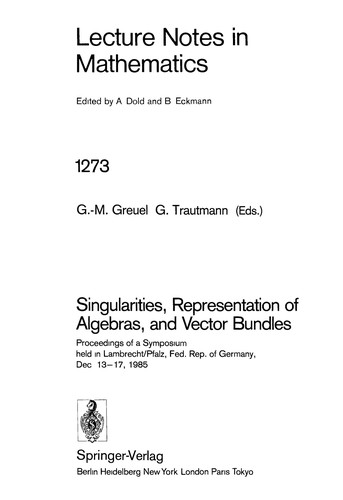Singularities, Representation of Algebras, and Vector Bundles