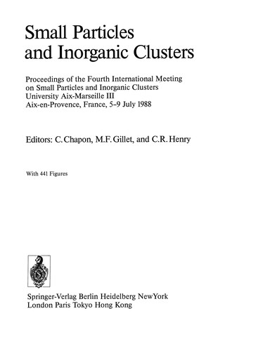 Small Particles and Inorganic Clusters